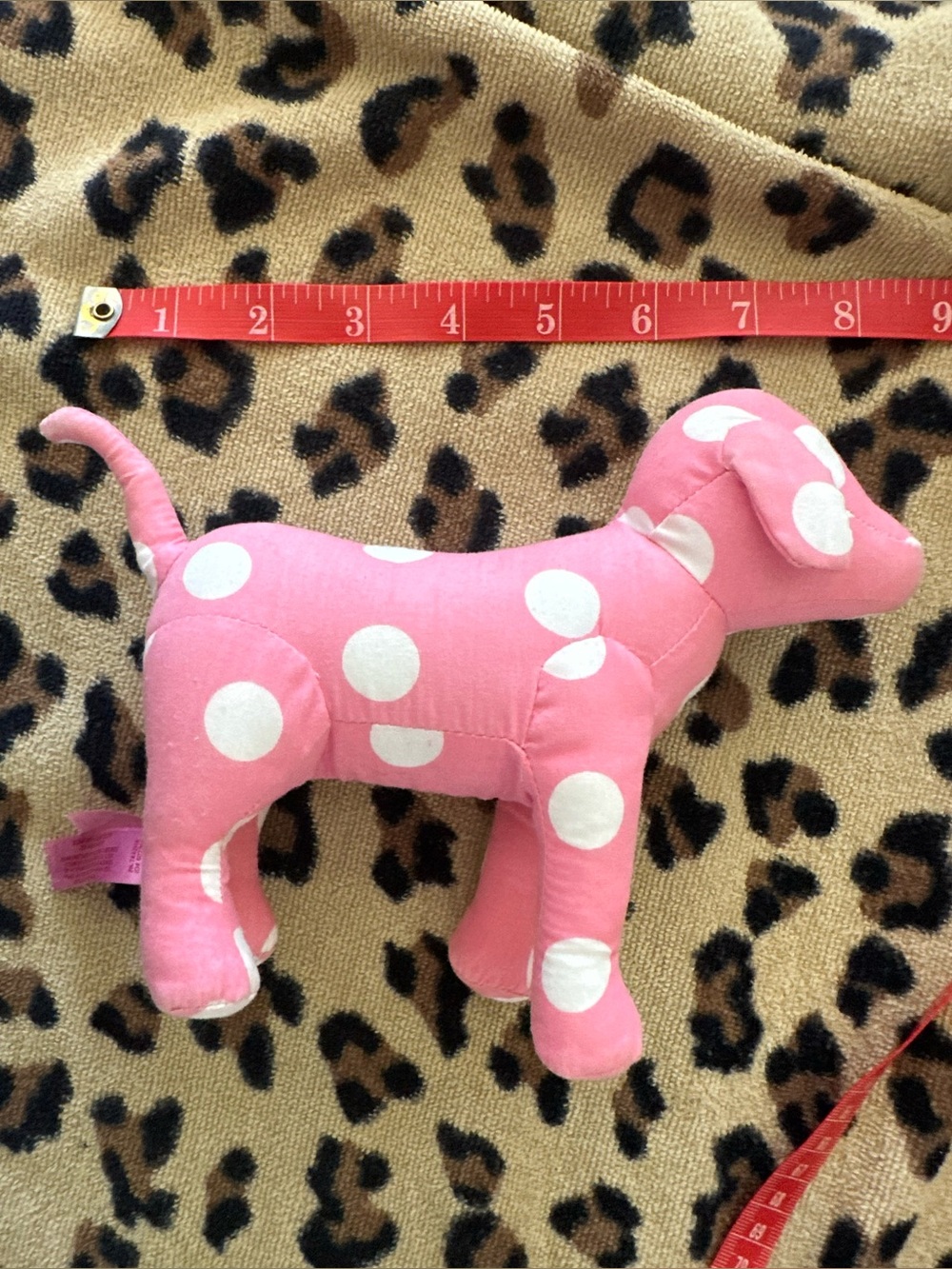 PINK Victoria's Secret Pink & White Polka Dot Dog Plush - Picture 3 of 6